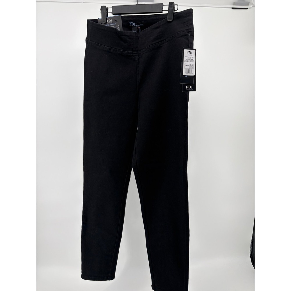 FDJ French Dressing Black Jeans "Pull-On Slim Ankle", Elastic Waistband, Size 2